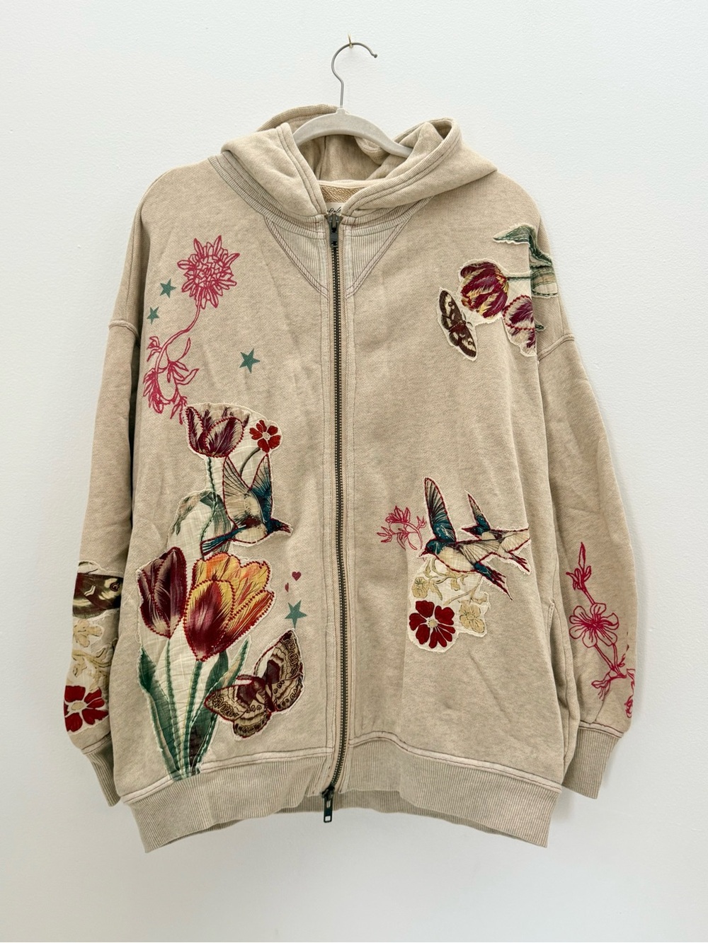 Free People Natural Grandma's Garden Hoodie Jacket